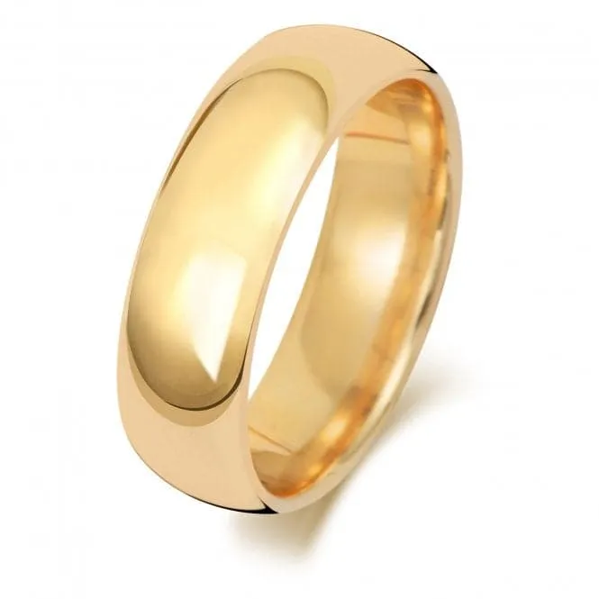 Wedding Band 9K Trad Court 6mm Wedding  Ring W166H