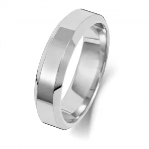 Wedding Band Platinum Wedding Bevelled Edge Ring WP145H