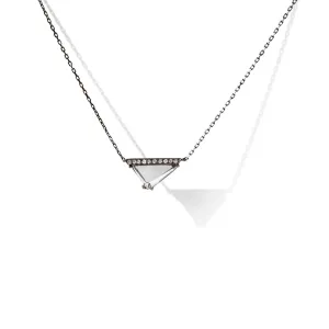 white diamond slice necklace