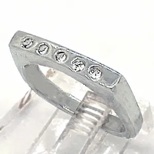 White Sapphires row Ring (size 7)