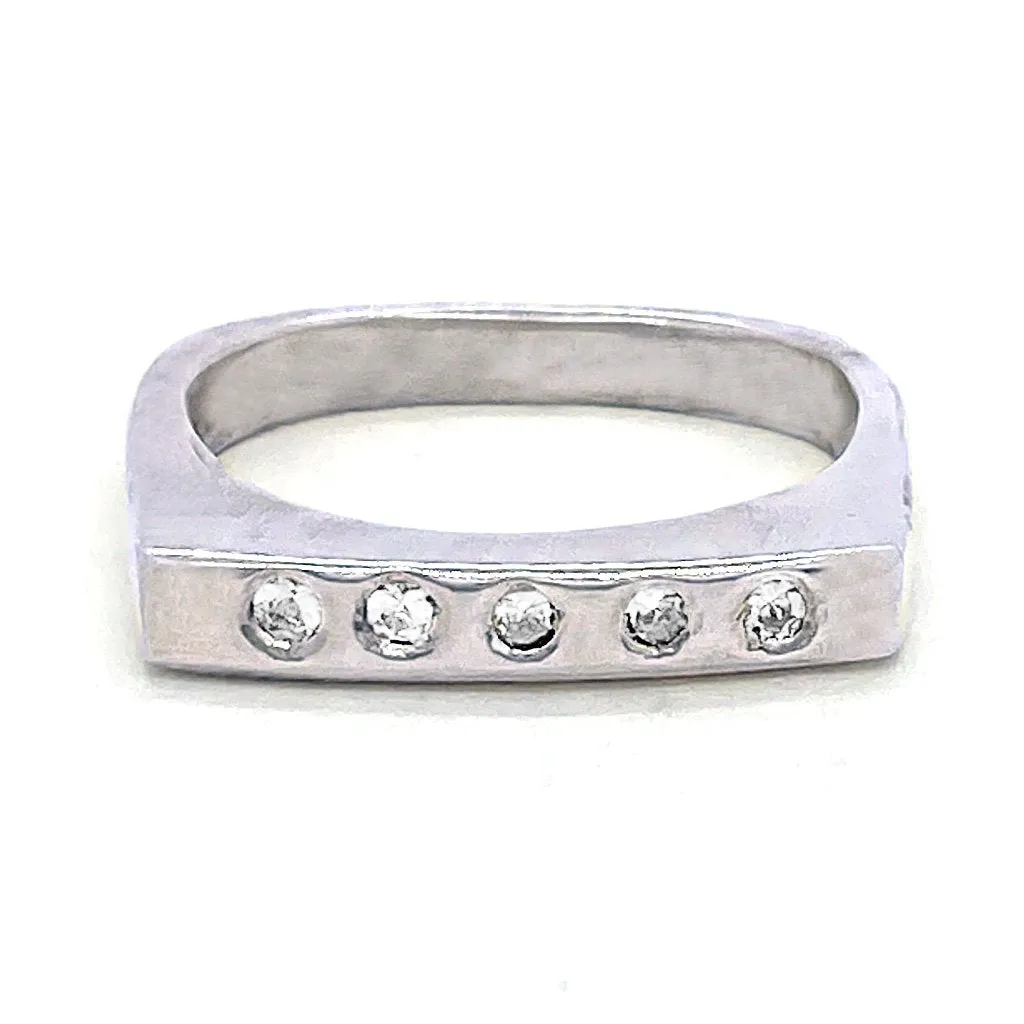 White Sapphires row Ring (size 7)