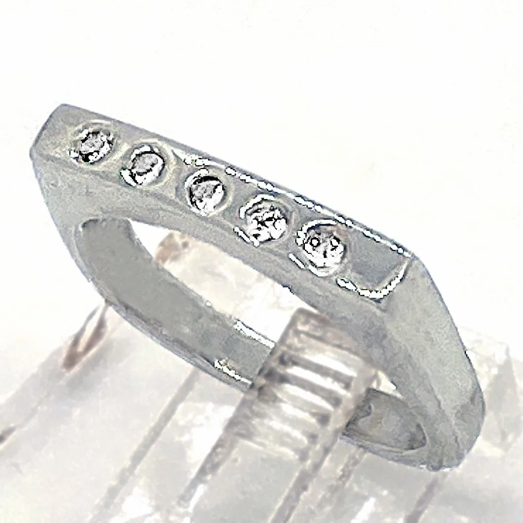 White Sapphires row Ring (size 7)